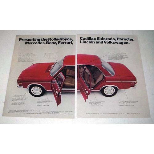 1971 Audi Car Ad - Presenting Rolls-Royce, Cadillac +