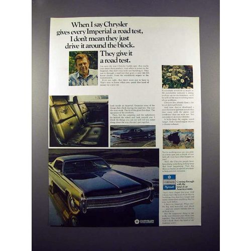 1971 Chrysler Imperial Car Ad - Gives a Road Test