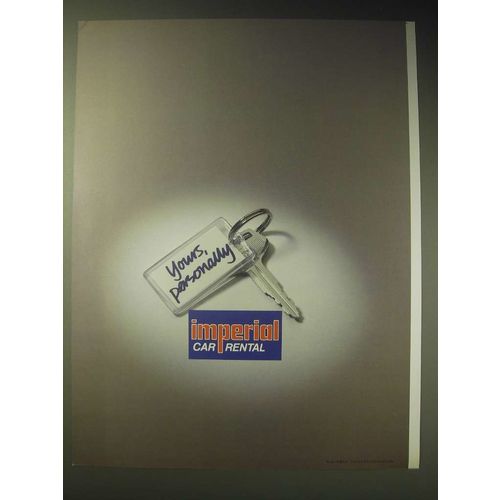 1989 Imperial Car Rental Ad - Yours, personally