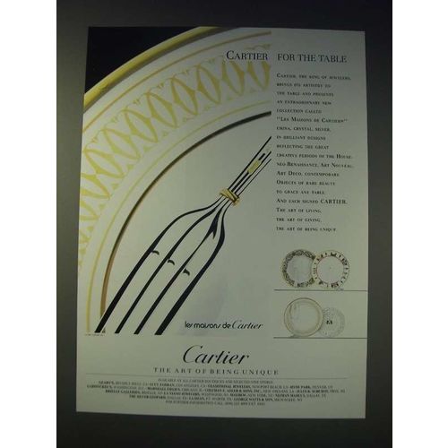 1989 Les Maisons de Cartier China, Crystal and Silver Ad - Cartier for the table