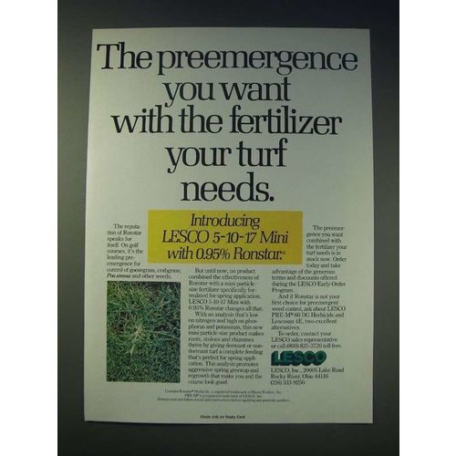1989 Lesco 5-10-17 Mini with .95% Ronstar Ad - The preemergence you want