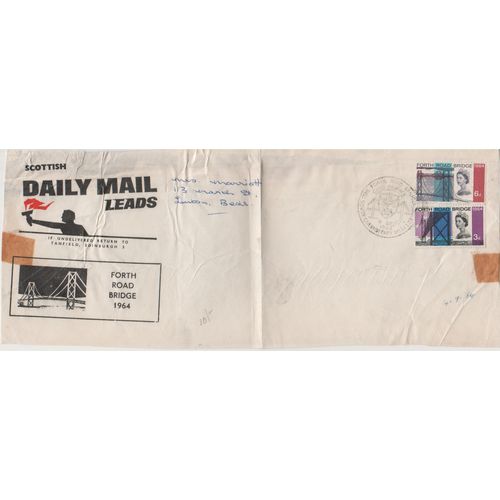 GB 1964 Forth Bridge Scottish daily Mail wrapper FDC with special pm see rest
