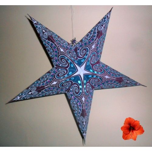 Weihnachtsstern, Papiersterne als Leuchtsterne, Ø60cm, türkis/pink,Adventsstern,