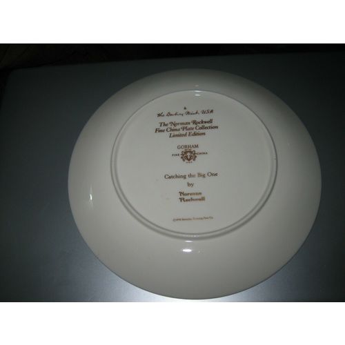Danbury Mint Norman Rockwell "Catching the Big One" Gorham Collector Plate