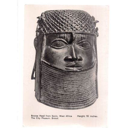 AFRICAN BRONZE HEAD, BRISTOL unused vintage postcard RP =