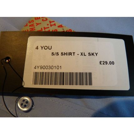 4YOU SKY BLUE S/S COTTON SHIRT £29.00 BNWT available XL & XXL