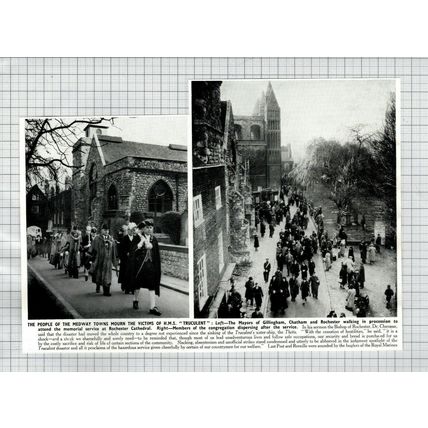 (4706) HMS Truculent Memorial Medway Rochester Cathedral - 1950 Clip