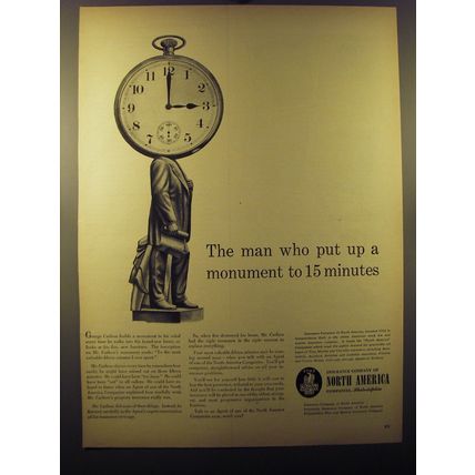 1950 Insurance Company of North America Ad - The man who put up a monument to