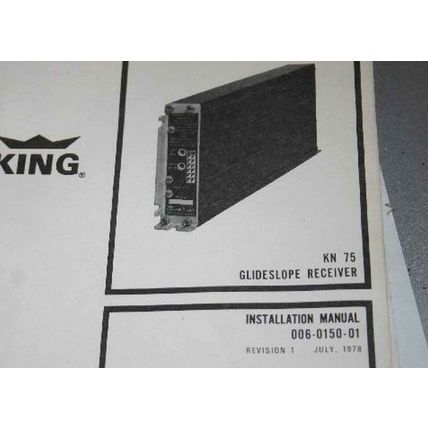 Bendix King KN75 GS Glideslope Receiver Installation Manual KN75