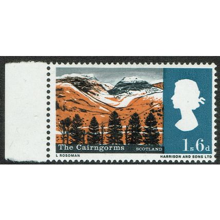 1966 Landscapes 1/6d Black Orange & Prussian Blue SG692 MM