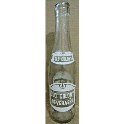 Old Colony Soda Bottle-9 1/2"-10 oz. White label-No Chips
