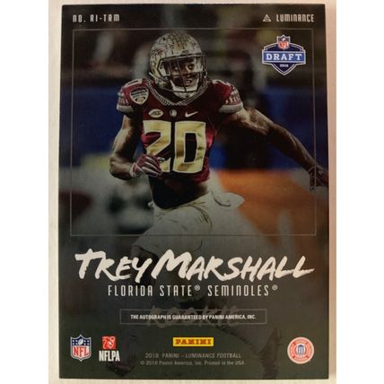 2018 Panini Luminance Rookie Ink Gold #RI-TRM Trey Marshall 09/99