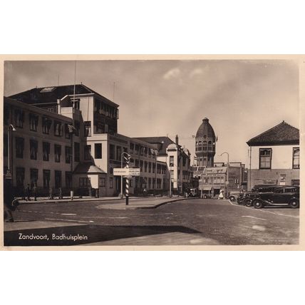 Zandvoort Badhuisplein Signpost Holland Real Photo Postcard