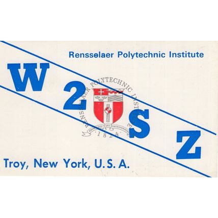 Rensselaer Polytechnic Institute Troy New York Amateur Radio Postcard QSL Card