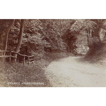 Country Winding Road in Kirkdale Kirkbymoorside Antique Real Photo Postcard