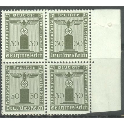 Germany 1942 - 30 olive green - NSDPA Government Service Stamps x 4 - unused