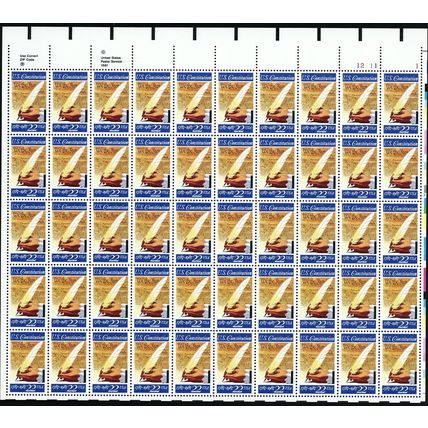 Constitution Bicentennial Sheet of Fifty 22 Cent Postage Stamps Scott 2360