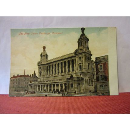 THE NEW COTTON EXCHANGE, LIVERPOOL, used antique postcard by Valentine 1908 pm /