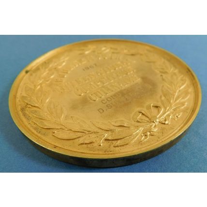 Vintage Large Gilt Bronze Medal Medallion & Box Bournemouth Culinaire Comp 77mm