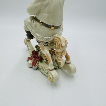 Lenox Porcelain Wild West Classic Edition Santa On a Rocking Horse Gold 8.5in