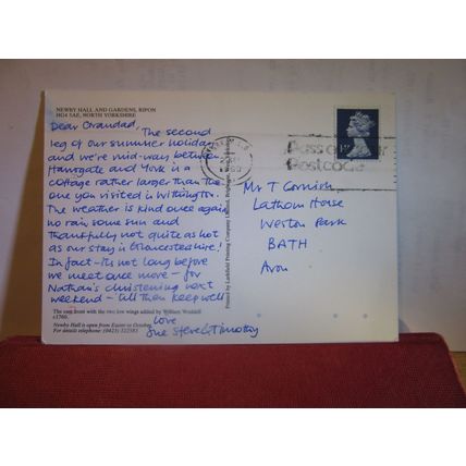 NEWBY HALL & GARDENS, RIPON, YORKSHIRE used postcard 1989 pm =