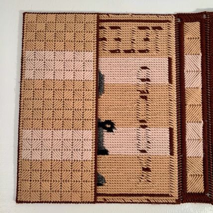 Vintage Retro 1970s Kitsch Needlepoint Telephone Book Cover MCM Granny Core 70's