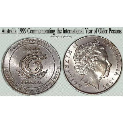 Australia 1999 One Dollar $1 International Year of Older Persons - Circulated