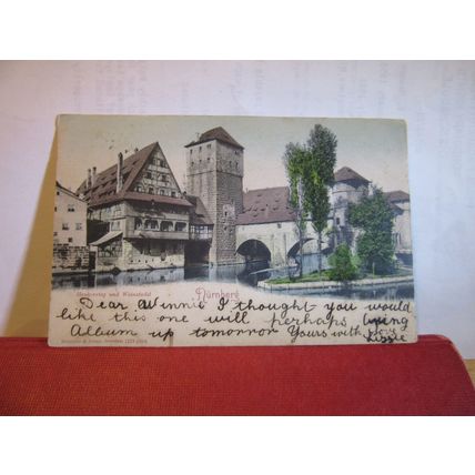 HENKERSTEG und WEINSTADEL, NURNBERG, GERMANY used antique postcard 1904 pm =