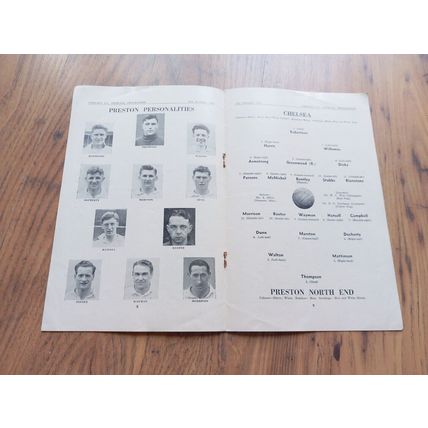 1953/54 Chelsea vs Preston North End, Division 1, 28/11/1953 ** FREE P&P **