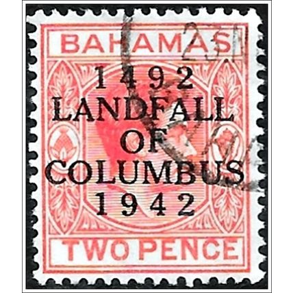 1942 450th Anniversary of Landing of Columbus Overprinted 2d Fine Used C1