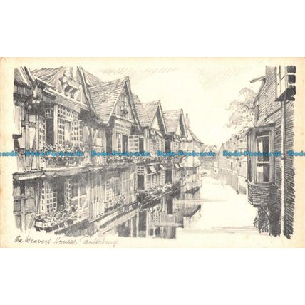 R093777 The Weavers Houses. Canterbury. Pencil Sketch