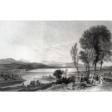 ESTWAITE-WATER, LOOKING TOWARDS HAWKSHEAD 1858 George Pickering ENGRAVING