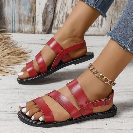 Fashion Round Toe European And American Beach Roman Women's Sandals