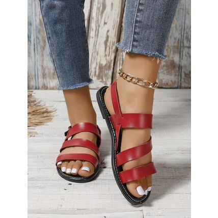 Fashion Round Toe European And American Beach Roman Women's Sandals