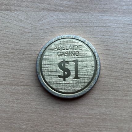 Adelaide Casino $1 Slot Gaming Token Chip Adelaide Australia FC 1990's large