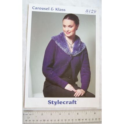 Vintage: Stylecraft 8129 sweater, Klass & Carousel, 32-42 inch, 81-107 cm