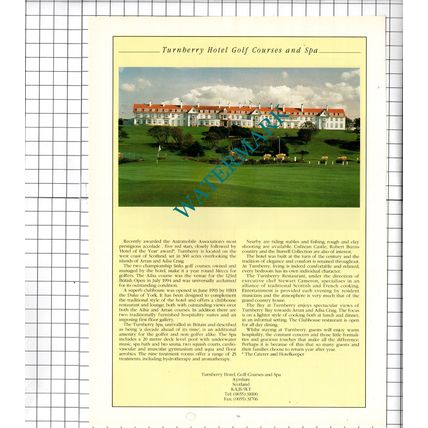 Turnberry Hotel Ayrshire Scotland / Monkey Island Hotel Maidenhead- 1995 Cutting