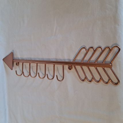 Brass ARROW WALL HOOK 6 Hook Metal Coat Towel Key Door Hanger