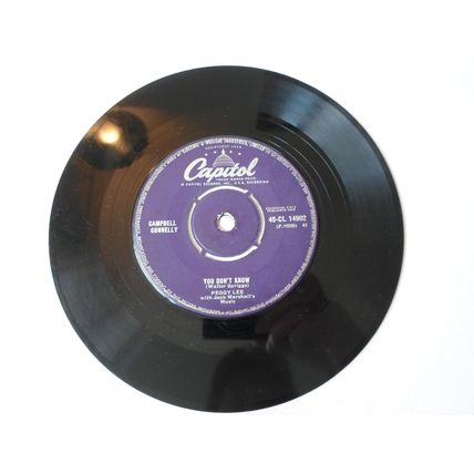 7" 1958. PEGGY LEE .FEVER, CAPITOL.45-CL 14902.YOU DON'T KNOW . GOOD