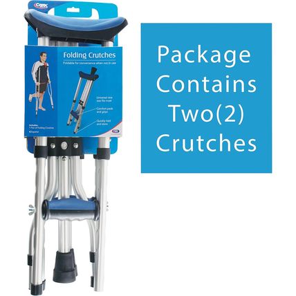 Carex Folding Aluminum under Arm Crutches for Adults 4'11" to 6'1", 2 Lightweigh