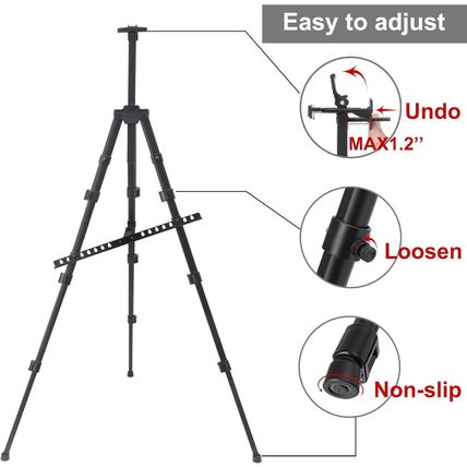 Easel for Painting Canvases 2 Pack - Aluminum Art Easel Stand for Table Top/Floo