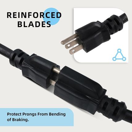 EP 50 Ft Outdoor Extension Cord - 12/3 SJTW Heavy Duty Black Extension Cable wit