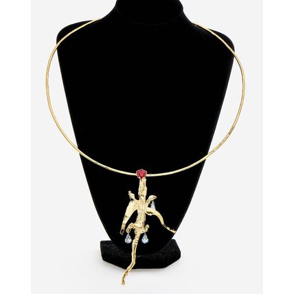VALENTINO GARAVANI x LE BLANC Gold Plated Embellished Dragon Ring Necklace *RARE