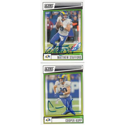 MATTHEW STAFFORD & COOPER KUPP AUTO 2022 LOS ANGELES RAMS SUPER BOWL CHAMPIONS