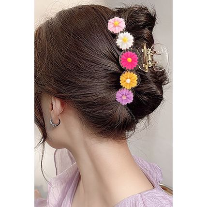 Yellow Vibrant Flower Decor Large Hair Claw Clip