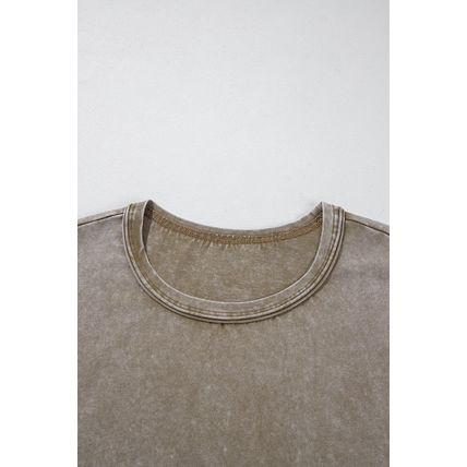Sage Green Vintage Washed Short Dolman Sleeve Oversized T Shirt