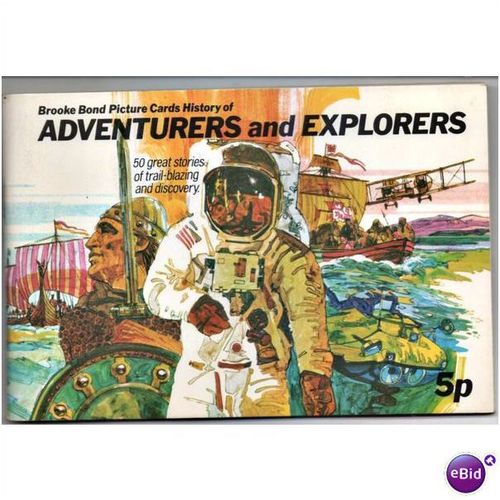 Complete 50 card Brooke Bond collector album Adventurers and Explorers 1973