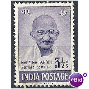India 1948 SG306 3 1/2a Violet Independence Mounted Mint .