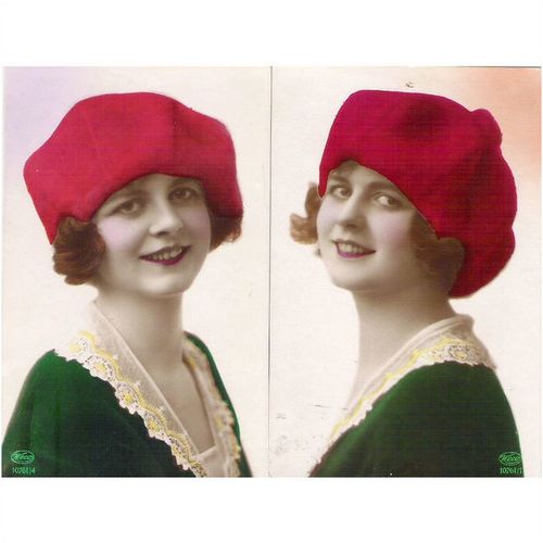2 CARTES POSTALES - MODE - FEMME A CHAPEAU - REF 63