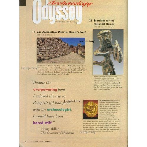 Archaeology Odyssey magazine 1998 Premiere Issue Homer Troy Fire Vol 1 #1 Jordan